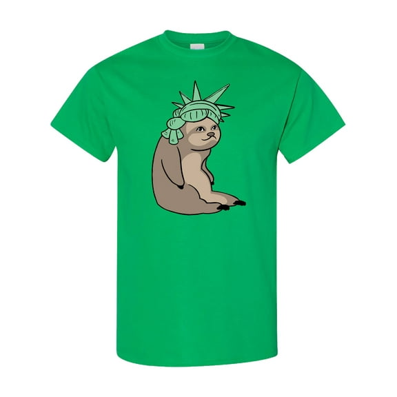 Inktastic Fourth of July Sloth Lady Liberty T-Shirt