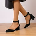 thumbnail image 6 of BURUDANI Women's Strappy Chunky Heel Dress Pump Shoes, 6 of 8