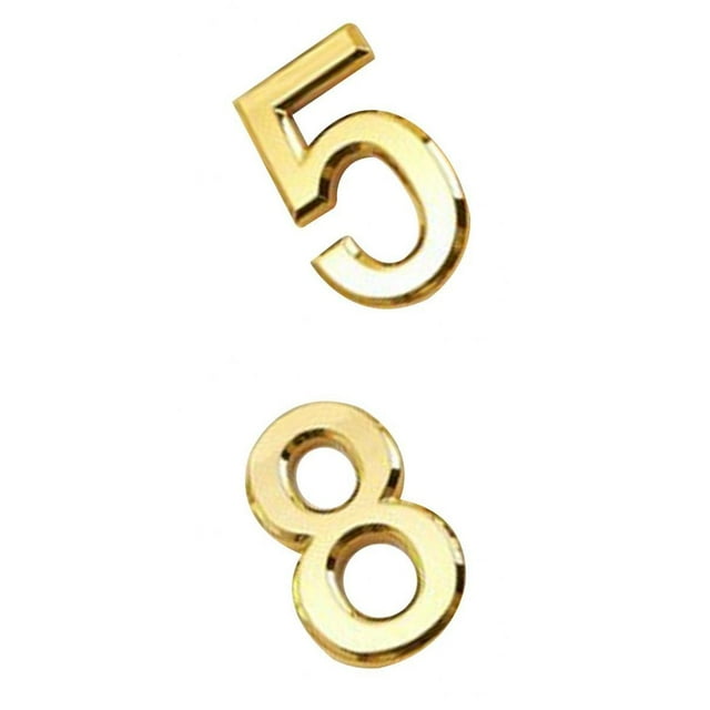 de puertas 5 y 8 número 2 de dorada de plástico autoadhesivo Gloria Número de casa de la puerta autoadhesiva