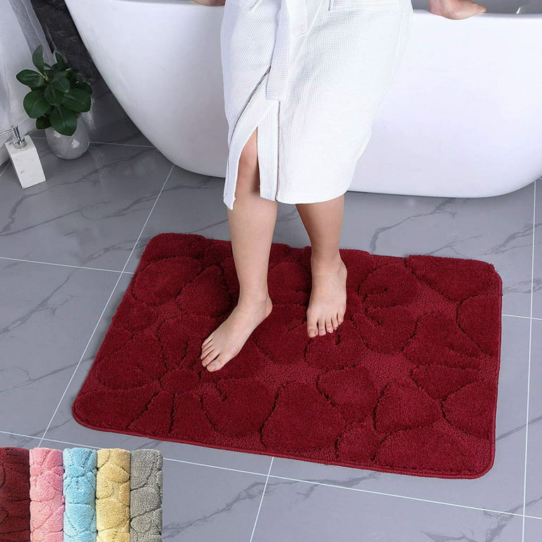 SIXHOME Bath Mats Rugs 16x 24 Quick Dry Bath Mat Gray Bath Rug Super  Absorbent Non Slip Rubber Backed Thin Bathroom Rugs Fit Under Door Washable