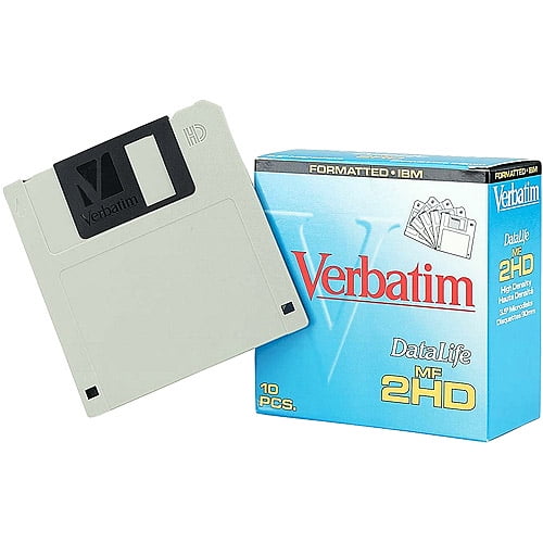 2.0MB/1.44MB Verbatim 3.5 inch Diskette 10/pk 87410 DataLife IBM Formatted 