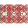 thumbnail image 1 of Metal Light Switch Plate Cover Mandala Red Orange Floral Pattern Damask MDL109, 1 of 22