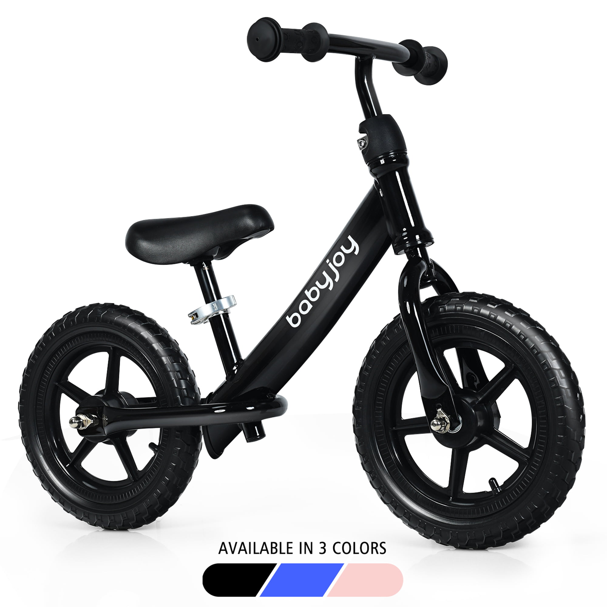 12” Kids Balance Bike No Pedal Sport Training Bicycle w/ Adjustable Seat Pink 