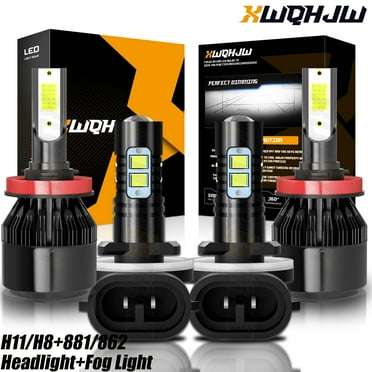 For Hyundai Sonata 2009 2010 4x H11/H8 Combo LED Headlight   881/898 Fog Light Bulbs 6000K