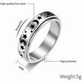 thumbnail image 3 of Whudwhu Rotatable Moon Star Spinner Ring, Titanium Steel Fidget Ring for Anxiety Relief, Stress Relief Spinning Jewelry for Women Men, Adjustable Star Moon Promise Ring (Silver, Black, Rose Gold), 3 of 13