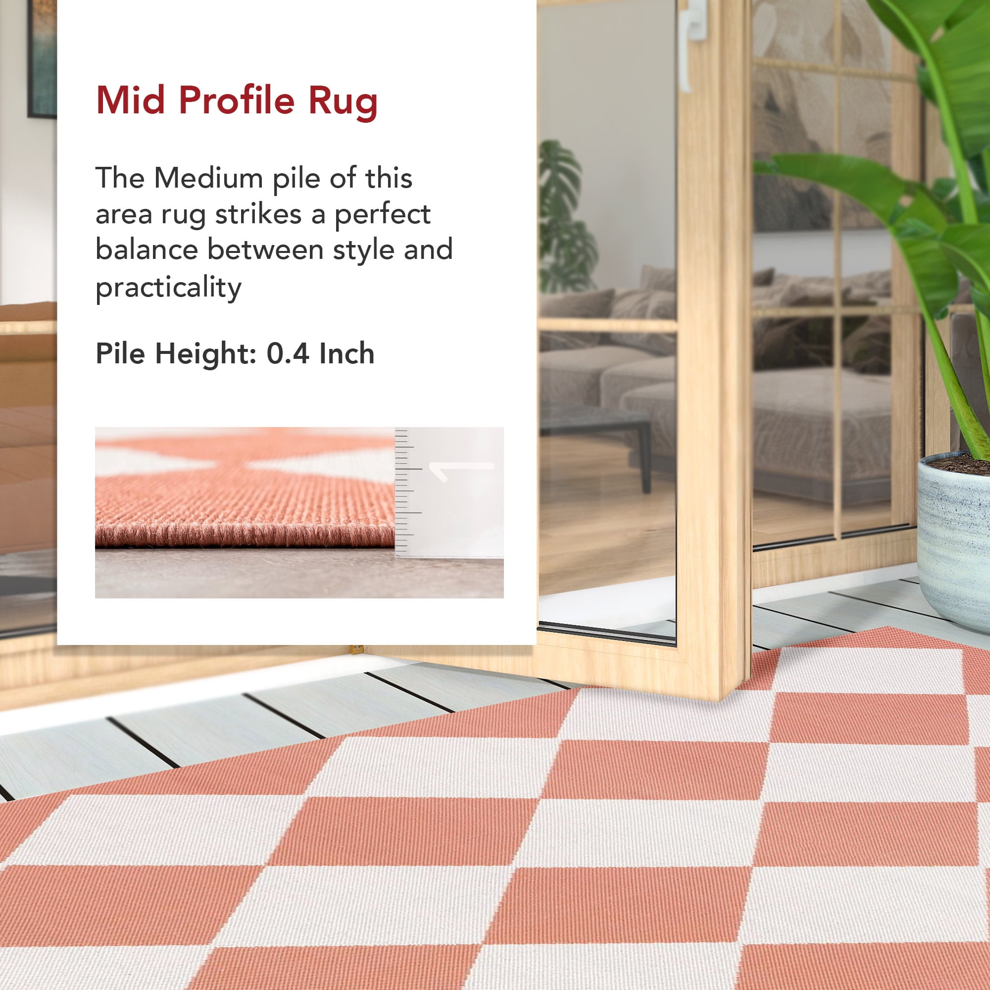 nuLOOM Sabina Diamond Trellis Indoor/Outdoor Area Rug, 8' x 10', Sabina Coral