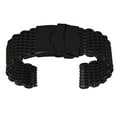 thumbnail image 1 of 22mm Shark Mesh Stainless Steel Watch Band Strap Folding Clasp Watchband (Long Pattern Black), 1 of 8