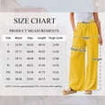 thumbnail image 2 of TEMOFON Pants for Women Wide Leg Linen Pant Flowy Palazzo Summer Casual Pants with Pocket Yellow Drawstring Comfort Loose Lounge Pants S, 2 of 10