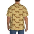 thumbnail image 3 of Uemuo Dachshund Dog Puppy Pattern Cotton Linen Short Sleeve Shirts,Casual Lightweight Button Down Shirts,Vacation Beach Summer Tops-X-Large, 3 of 7