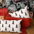 thumbnail image 3 of Christmas Pillow Covers 18x18 Inch Set of 2, Xmas Trees White Farmhouse Decorative Throw Pillowcases for Home Sofa Couch Cushion Decoration (Green Trees) GW03-18, 3 of 6