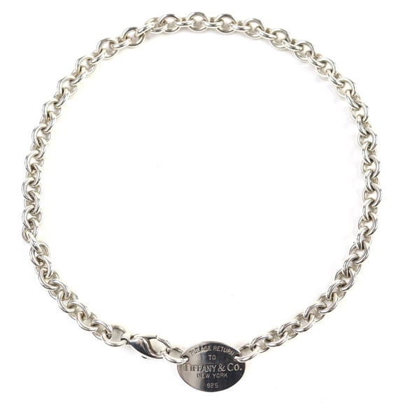 Pre-Owned TIFFANY & Co. Return to Tiffany Oval Tag SV925 Necklace Choker Accessory,... (Good)