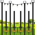 thumbnail image 1 of Postes para Luces de Cuerda SINLEY Paquete de 4 - Metal para Exterior, 3 m, con Horquilla, 1 of 7