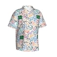 thumbnail image 2 of Uemuo Back To School Printed Regular Fit Short Sleeve Casual Hawaiian Shirt for Men,Aloha shirt,Tropical shirt,Floral print shirt,Vacation Beach shirt-, 2 of 9