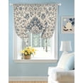 thumbnail image 2 of Blue Boho Tie Up Curtains for Window, Thermal Insulated Balloon Shade Adjustable Rod Pocket Curtains Valance Panels for Kitchen Bathroom Cafe 52 x 63 Vintage Southwestern Ethnic Geometric, 2 of 6