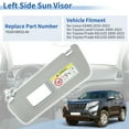 thumbnail image 2 of Visera de sol del lado izquierdo Unique Bargains para Lexus GX460 2010-2023 para Toyota Land Cruiser y Prado KDJ155 / KDJ150 2009-2023 Reemplazo No.74320-60D22-A0 Sombra de protección solar Gris, 2 of 7