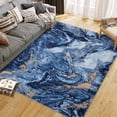 thumbnail image 3 of Area Rug 5'x7' Modern Abstract Boho Style Machine Washable Non-Slip Low Pile for Office Living Room Bedroom Rug Blue, 3 of 8
