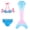 A-Pink344, variant on WhouRiu Swimsuit for Toddler Girls Ruffles Bikini Briefs with Tail Water Play Performance Swimming Set,3-Piece for Kids Blue,Size 3-4 Y