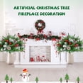 thumbnail image 4 of Waipfaru Set of 2 Lighted Artificial Christmas Urn Filler,21inch Pre-lit Xmas Pine Trees with Cones,Red Berries,Tripod Stake and 50 LED Lights,Outdoor Holiday Home Decor, 4 of 6