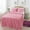 Pink, variant on JML Queen Ruffle Skirt Bedspread Set 4 Piece, Pintuck Coverlet with Shams and Area Rugs