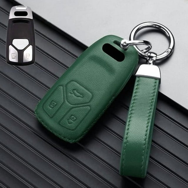 Car Key Fob Cover Case Protector Genuine Leather Car Key Fob Case Cover For Audi A4 A5 S4 S5 Q5 Q7 SQ5 B9 TT TTS