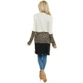 thumbnail image 4 of Long Sleeve Leopard Print Cardigans Color Block Shirt Knit Sweaters(Women's), 4 of 5