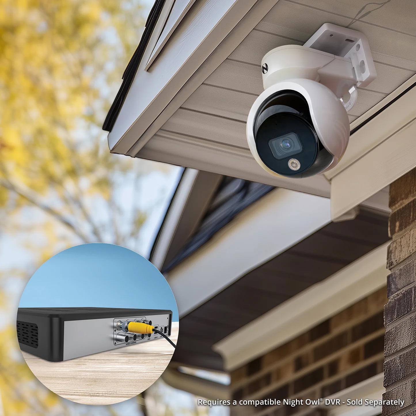 Night Owl Add On Wired Spotlight Pan and Tilt 4K Deterrence Camera with 2-Way Audio - 2 Pack - White