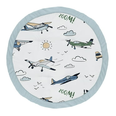 Sweet Jojo Designs Airplane Green and Blue Boy Baby Play Mat