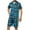 Sky Blue#7, variant on Tnhcen Men's Button Front Collar Plaid Print Short Sleeve Short Pants Pajama Set Satin Silk Feel Sleepwear, Men's Loungewear, Summer Comfortable Sleepwear, Plus Size S - 2XL