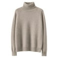 thumbnail image 4 of Womens Cable Knit Turtleneck Sweaters Fall Winter Long Sleeve Chunky Knitted Trendy Warm Pullover Tops 2025 Khaki 2XL, 4 of 4