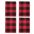 thumbnail image 4 of 4pcs Checkered Pattern Dish-washing Towels Household Cleaning Cloths (Red), 4 of 9