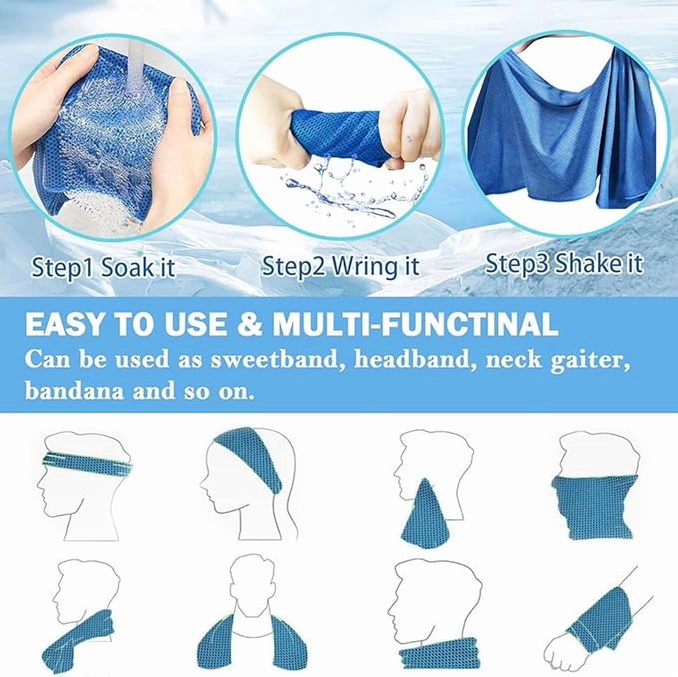30pcs Cooling Towels for Neck and Face (30"x12"), Ice Microfiber Cooling Towels Bulk for Workout Chill Sweat Towels Cooling Neck Wraps for Gym Yoga Golf Running Sport