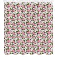 thumbnail image 3 of Ambesonne Floral Shower Curtain, Camellia Flowers and Leaves, 69"Wx84"L, Lilac Olive Green and Pink, 3 of 3