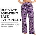 thumbnail image 6 of COUVER Women's Plush Fleece Pajama Pants Kitty Purple Size Medium, 6 of 6