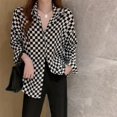 thumbnail image 4 of Spdoo Women Plaid Shirt Long Sleeve Turn-down Collar Long Button down Casual Blouse Tops Stylish Loose Shirts Tunic Blouse S, 4 of 5