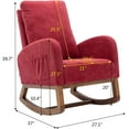 thumbnail image 7 of Rhomtree Rocking Chair Armchair Multifunctional High Back Chair Wood Base and Rocking Legs Office Upholstered Accent Chair for Living Room, Bedroom, Red, 7 of 7