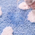 thumbnail image 2 of EVNELE Blue Bathroom Rugs Cute Daisy Bath Mat White and Yellow Flower Decor Rug Non Slip Floor Carpet Microfiber Bathmat Super Absorbent Machine Washable Bathtub Mats for Shower (24x60 inch), 2 of 5