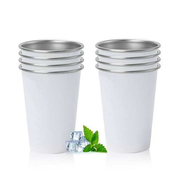 15oz sublimation white pint cups stainless stee drinking cup tumber beer mug for Heat press DIY  8 pack