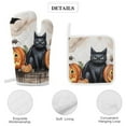 thumbnail image 4 of Pumpkin Lantern Black Cat Oven And Pot Holders Sets, Heat Resistant Pads Kitchen Decor for Cooking Baking BBQ Grilling, Christmas Kitchen Gifts, 4 of 6