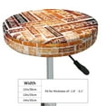 thumbnail image 4 of Kll Hand Drawn Vintage Coffee Round Bar Chair Cushion Cover 13 Inch,Bar Stool Protector With Elastic, Soft Washable, 4 of 7