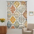thumbnail image 3 of Retro Morocco Sheer Curtains 96 Inches Long, Boho Shabby Abstract Geometric Aesthetic Light Filering Curtains, Privacy Drapes Simi Floor to Veiling Curtain for Living Room Bedroom Window Treatment, 3 of 9