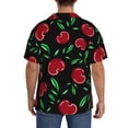 thumbnail image 5 of Gaeub Cherry Men's Lapel Short Sleeve Shirt, Relaxed Fit Shirt, Soft and Breathable for Outdoors Party Travel - 3X-Large, 5 of 7