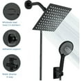 thumbnail image 4 of Shower Head Combo, 8 Inch High Pressure Rain Shower Head with 4 Spray Settings,Height/Angle Adjustable, Chrome, Matte Black, 4 of 4