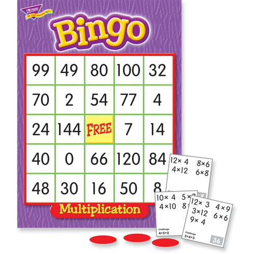 Interactive Math Game: Digital Bingo Cards: Multiplication