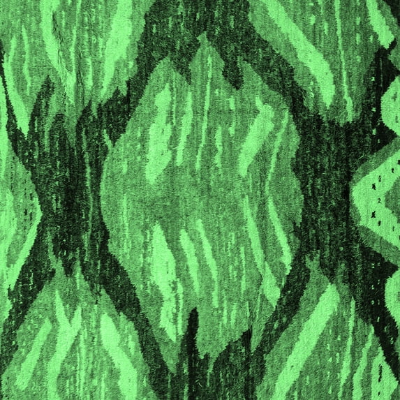 Ahgly Company Indoor Square Abstract Emerald Green Modern Area Rugs, 5' Square