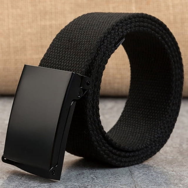 KOKOPARK Ceinture Tactique pour Hommes Femmes Découpée pour s'Adapter Garde de Sécurité de 3,7 Pouces Randonnée à Boucle Rabattable Toile Noir