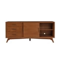 thumbnail image 3 of Flynn 64" Wide TV Console-- Solid Wood Construction, Mid Century Design, Acorn Finish., 3 of 10