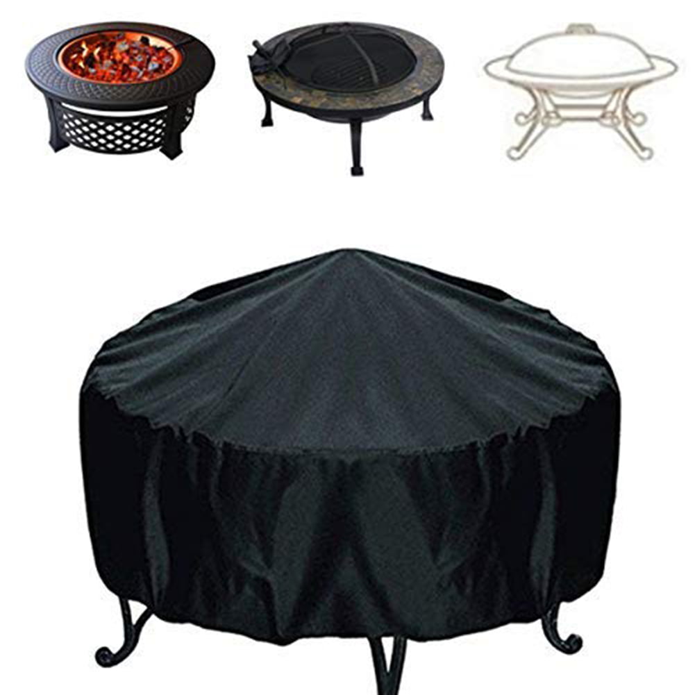 Patio Round Fire Pit Cover Waterproof Dust-proof Sun Protector Grill BBQ Cover 