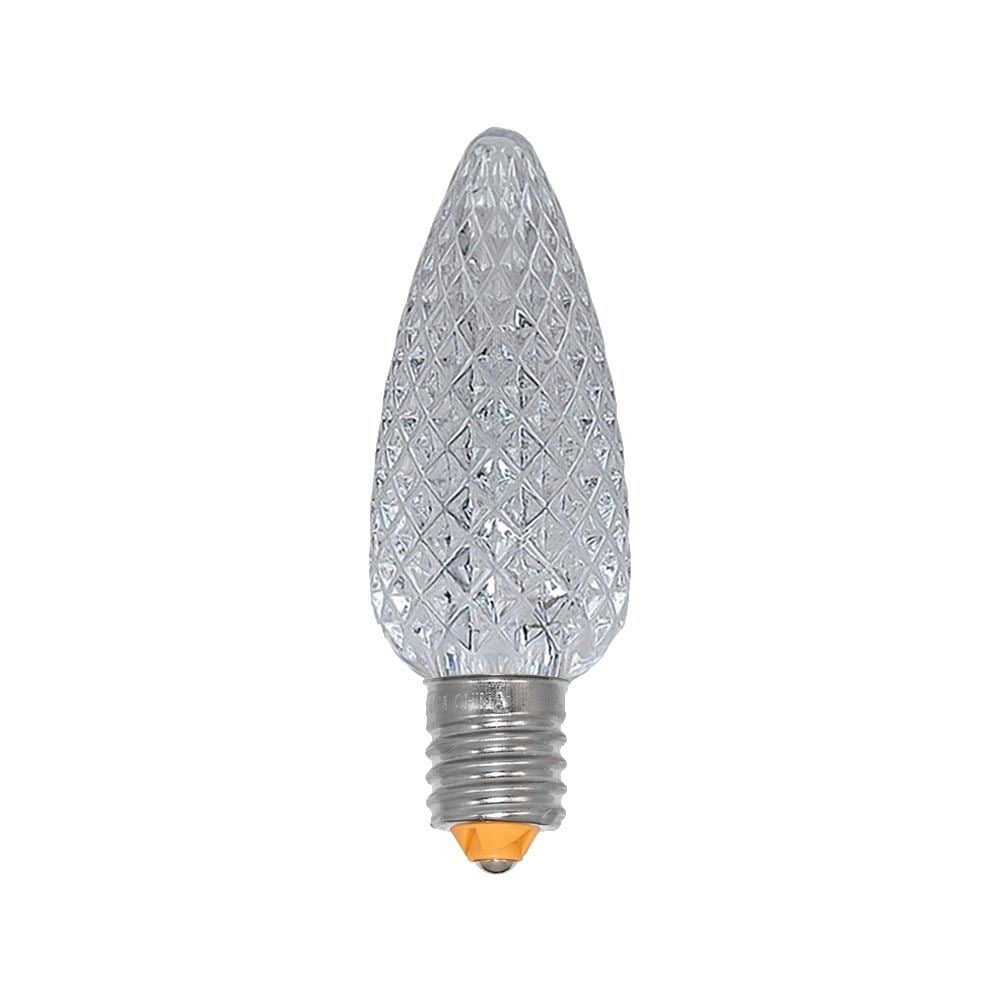 Novelty Lights Minleon 25-pack C9 Sun Warm White LED Bulbs, Dimmable Faceted Outdoor Replacement Lights, E17 Base, 0.7W