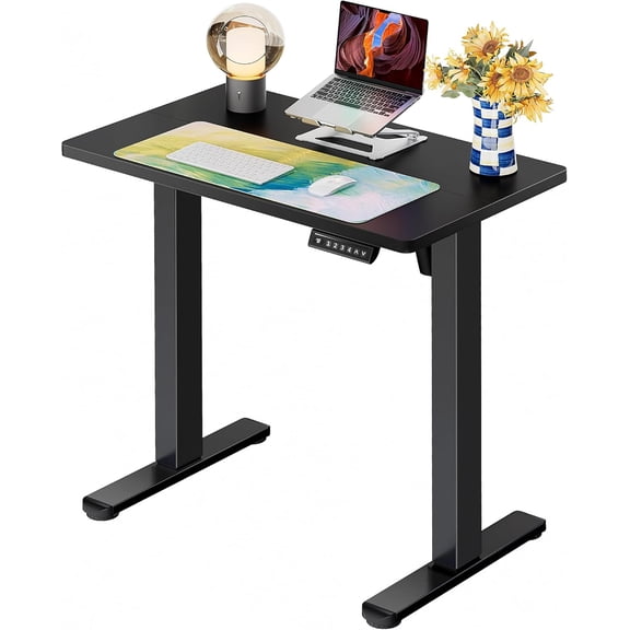Height Adjustable Electric Standing Desk, 32 x 19 Inches Sit Stand Desk with Memory Presets, Black