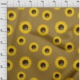 thumbnail image 3 of oneOone Cotton Poplin Teal Blue Fabric Floral Sunflower Silhouette Sewing Fabric By The Yard Printed Diy Clothing Sewing Supplies 56 Inch Wide, 3 of 4